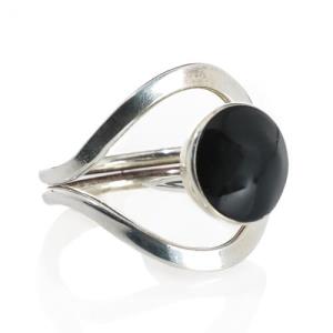 Sterling Silver Onyx Lasso Ring