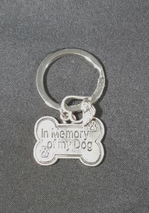 Key ring - In Memory of My Dog plus heart with wings charm