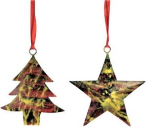 Recycled Metal Coloured Tree Ornament - India